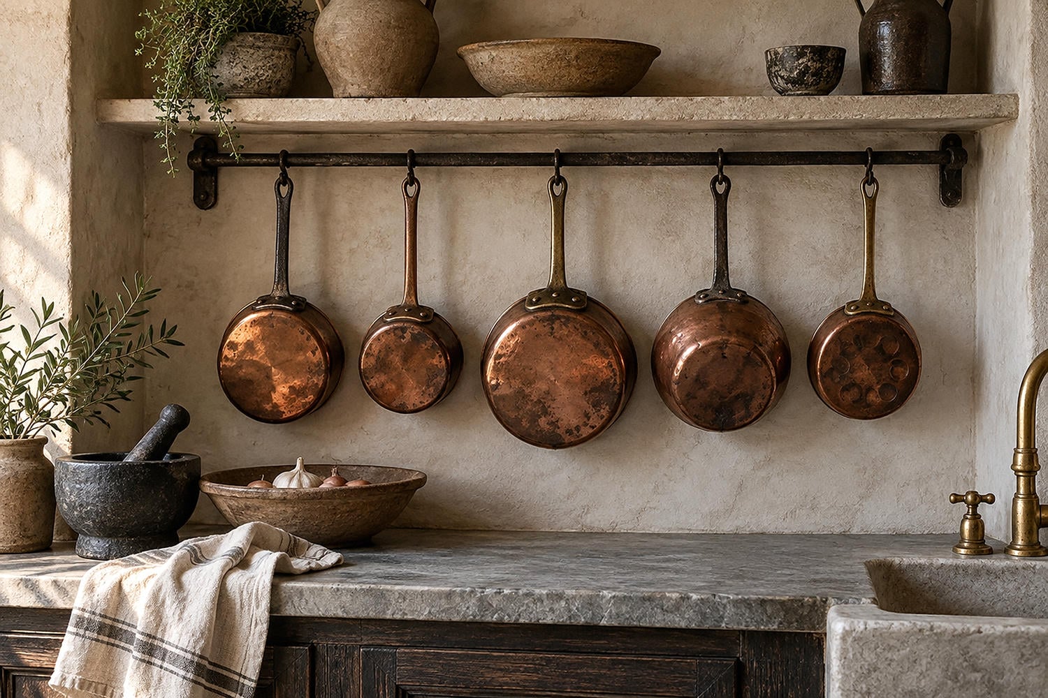 antique copper display