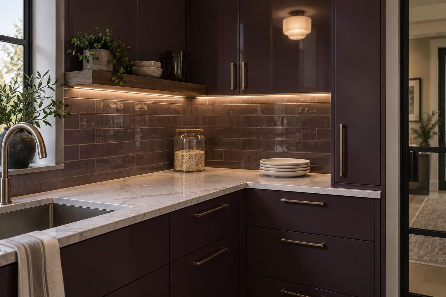 aubergine cabinet glow