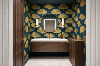 bold powder room