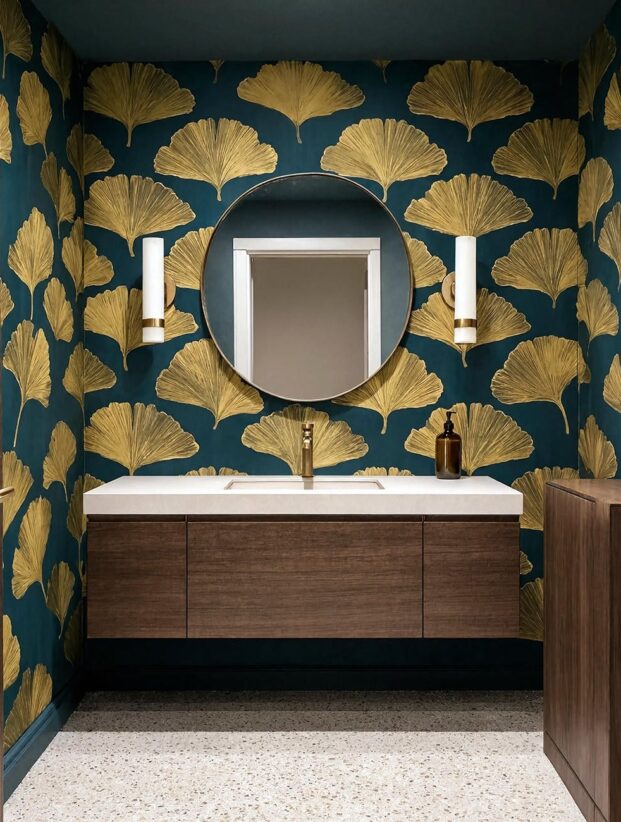 bold powder room