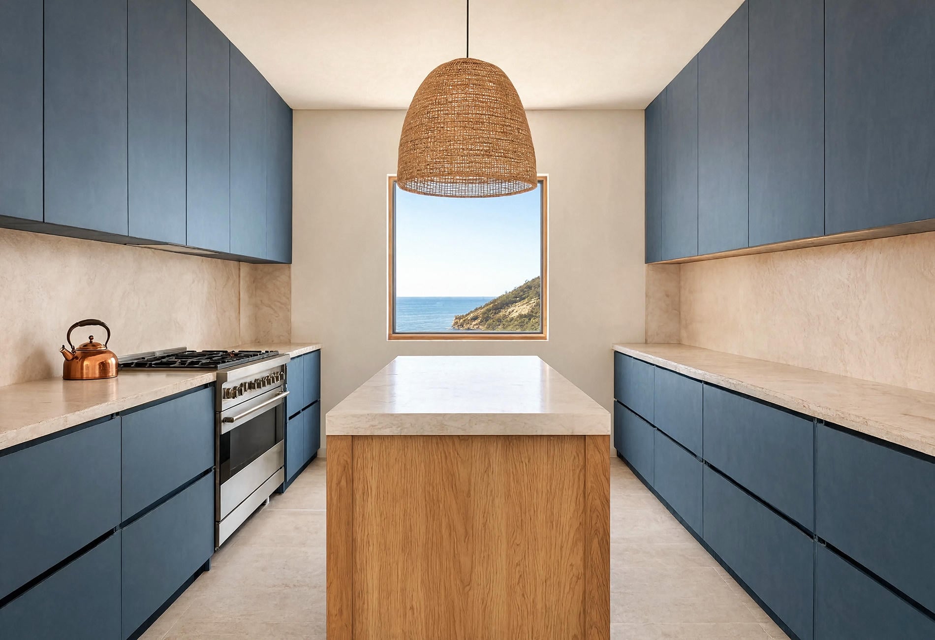 coastal blue kitchen