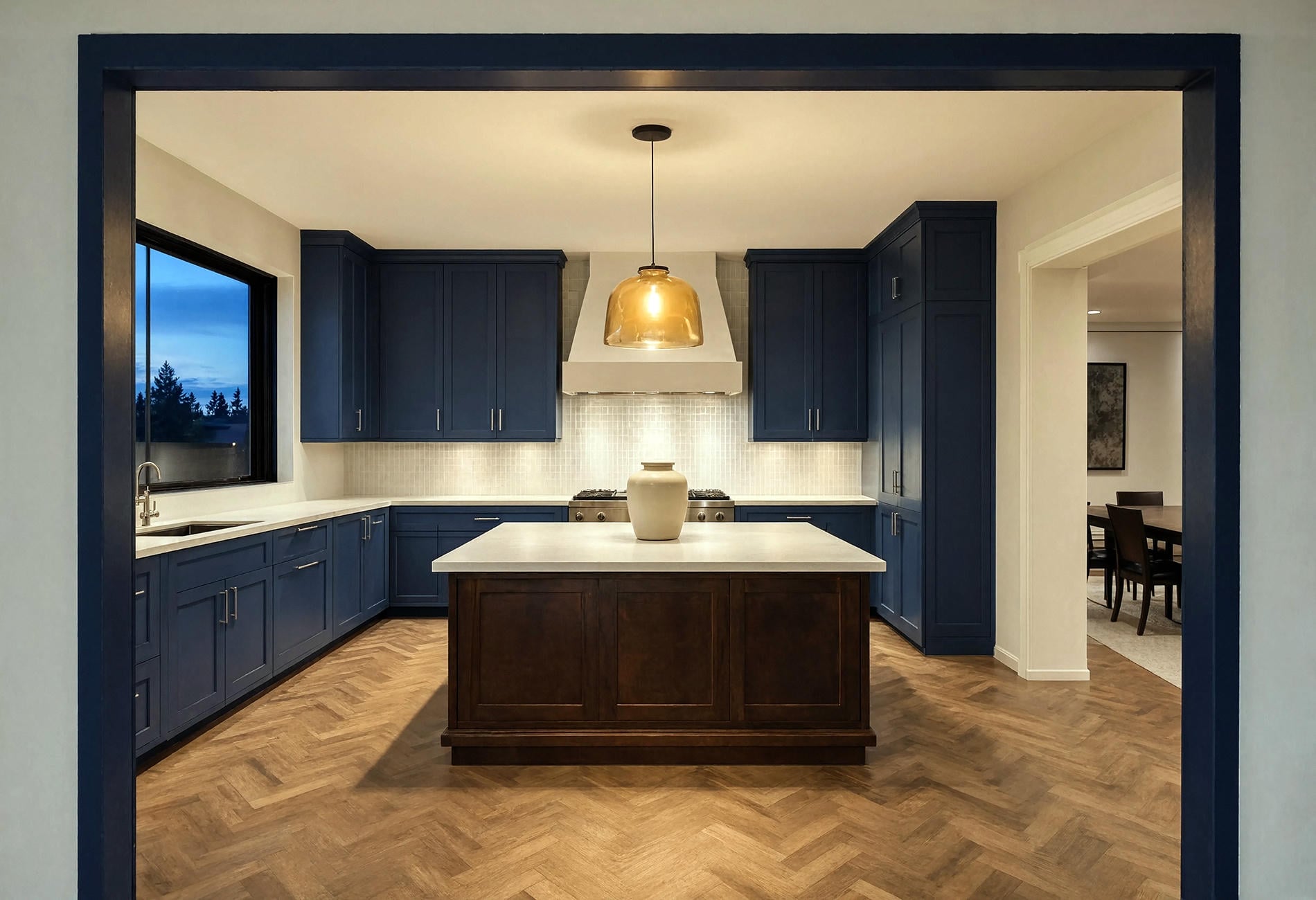 dusk blue kitchen