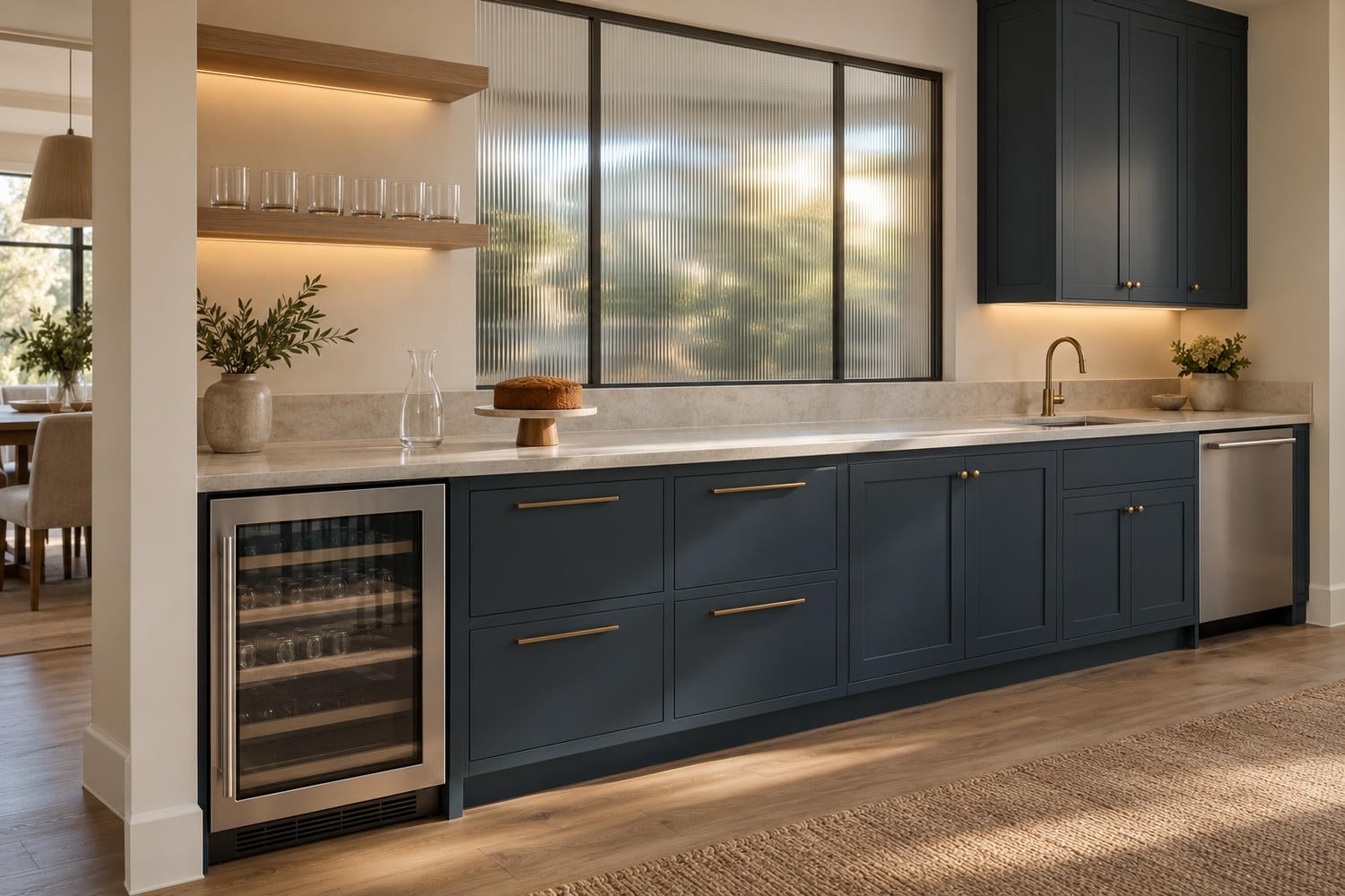 entertaining back kitchen