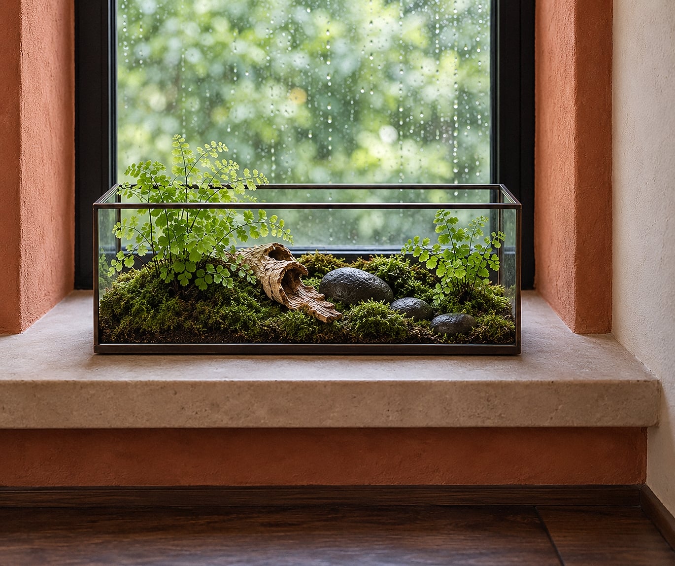 fairy garden windowsill