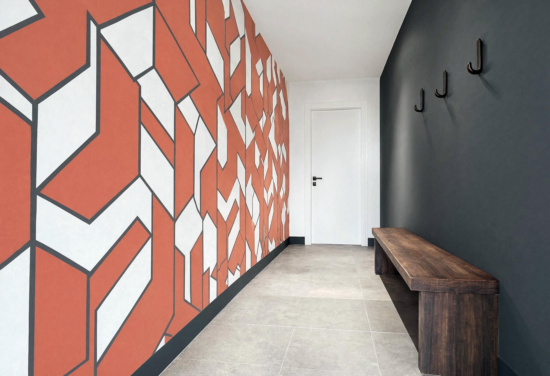 geometric entry wall
