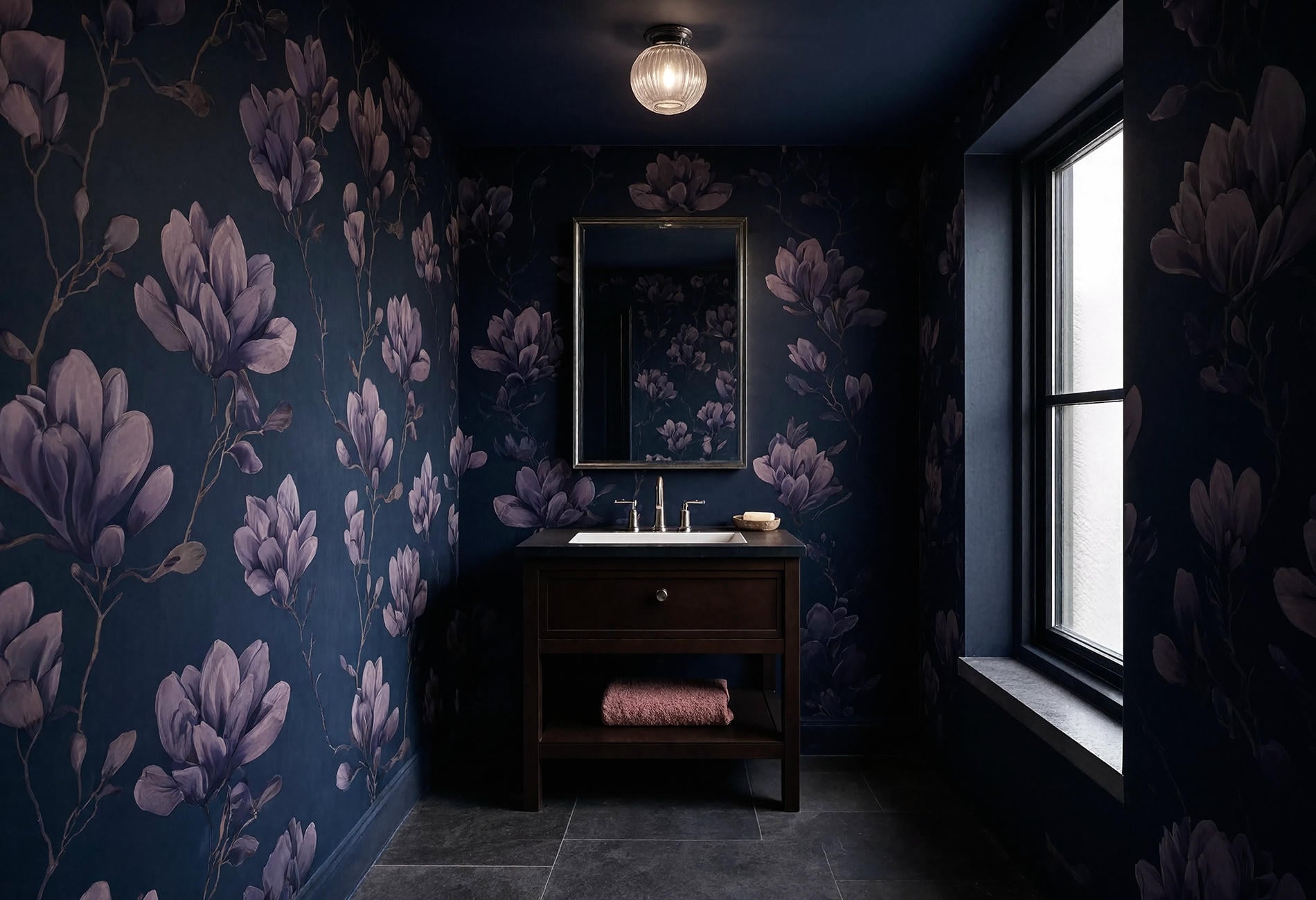 moody floral walls
