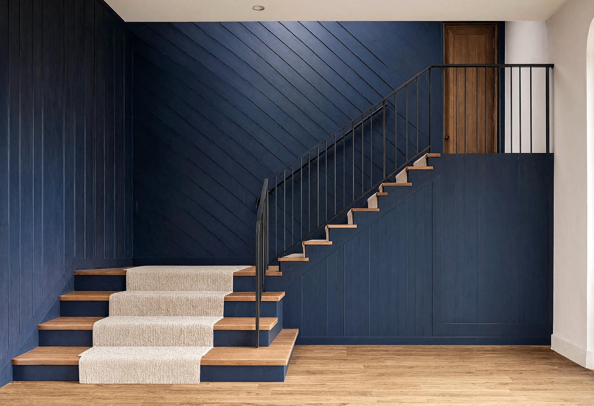 navy stair wall