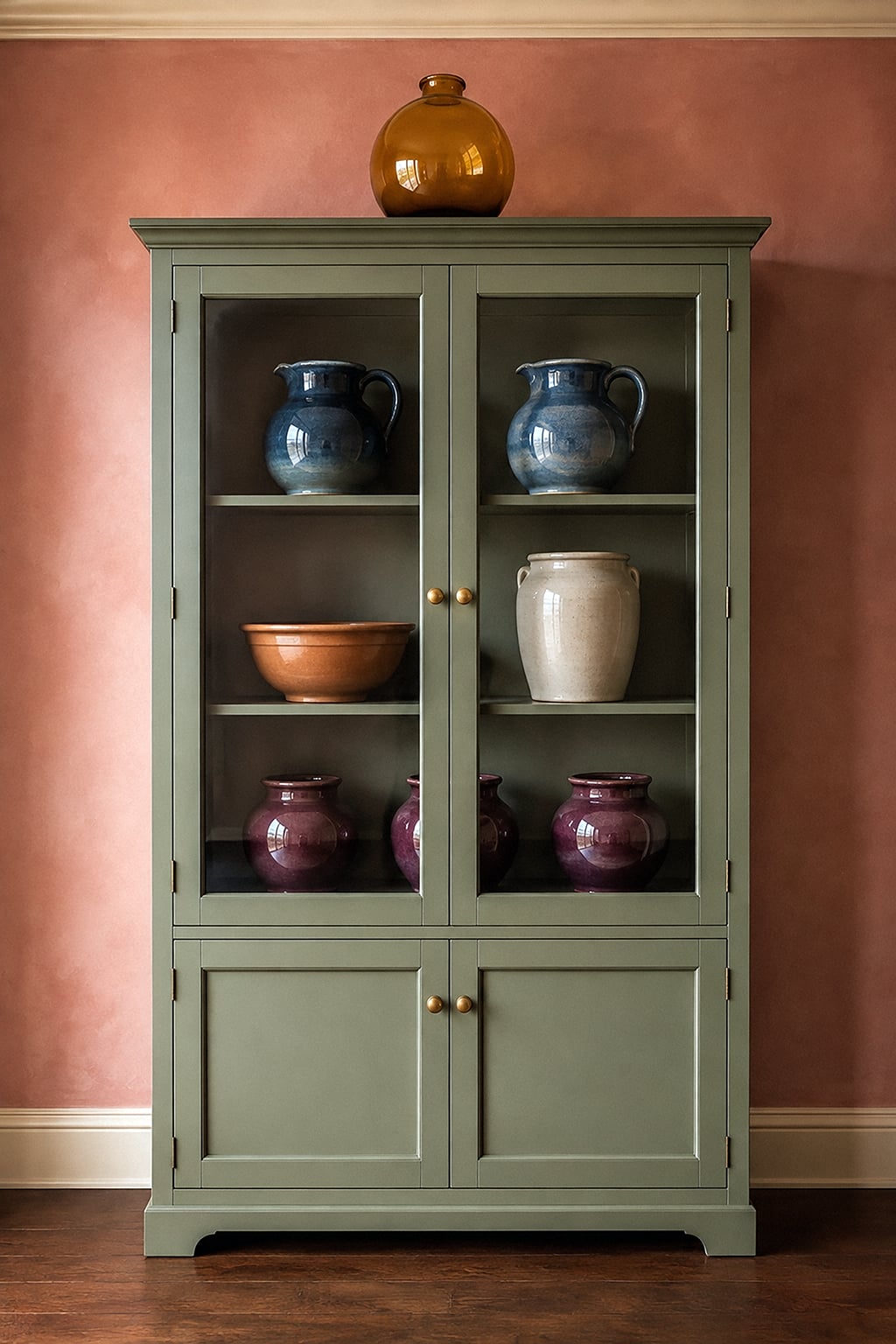pottery cabinet display