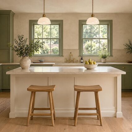 sage green cream kitchen ideas