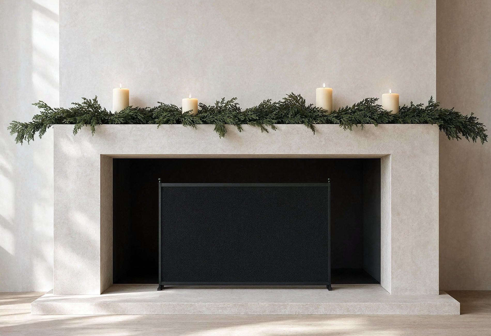 simple cedar mantel