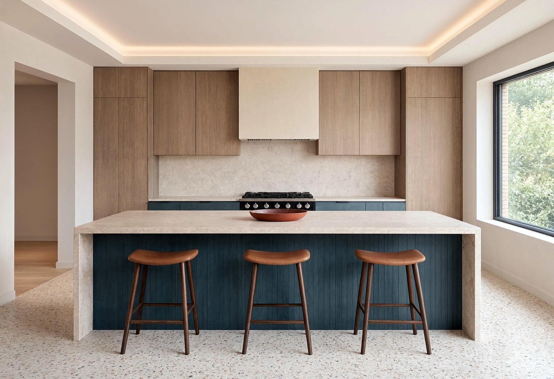 teal island kitchen