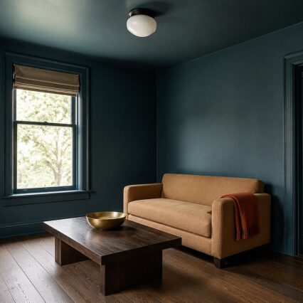 teal living room